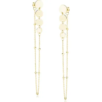 Náušnice Pozlacené stříbrné visací náušnice s kulatými ozdobami - Meucci SLE410