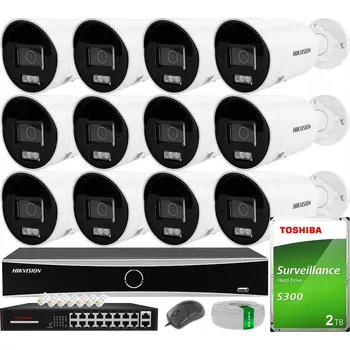 IP kamera Monitorovací systém pro 12 kamer 6MPx s analýzou AcuSense Hybridní, disk 2TB Hikvision