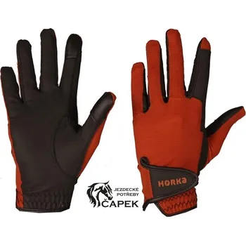 Jezdecké rukavice Rukavice Horka -EQUESTRIAN PRO- - Cihlová - M