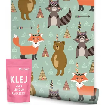 Fototapeta Tapeta do dětského pokoje lišky zvířata boho