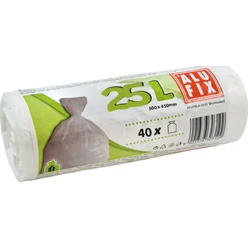 Pytle na odpadky Alufix Pytle do košů 45x50 cm, 25 l - bílé / 40 ks