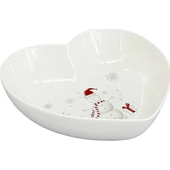 by inspire Miska Srdce Koleda 18,5 cm, bílá / červená / šedá