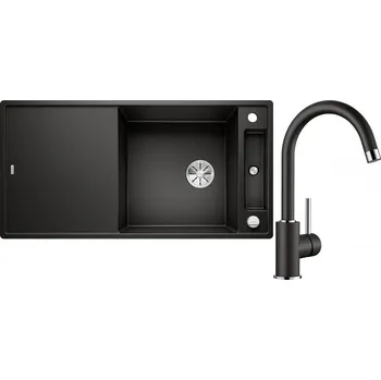 Granitový dřez Set RS Blanco Axia III XL 6 S + Blanco Mida (černá + černá)