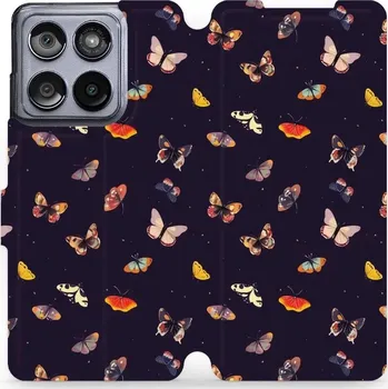 Pouzdro na mobilní telefon Flipové pouzdro Mobiwear - Motorola Edge 60 Fusion - VP78S Barevní motýlci (Knížkové flip pouzdro, obal, kryt na mobil Motorola Edge 60 Fusion - VP78S Barevní motýlci, materiál Umělá kůže + TPU - ochrana 360°, stojánek, silikonová vanička, magnetické)