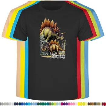 Dívčí tričko detske-levne-bavlnene-tricko-potisk-stegosaurus-dino-atlas Barva: Black -černá, Dětská bavlněná trička JHK: M