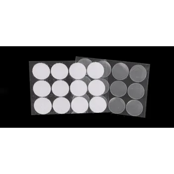 Zip Suchý zip samolepicí kolečka, 25 mm, TRANSPARENT, 12 párů/bal.