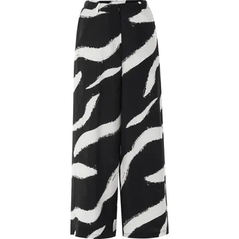 Dámské kalhoty esmara® Dámské kalhoty se širokými nohavicemi, z elegantního kepru (černá/bílá, 42)