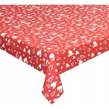 ubrus Bavlněný ubrus na stůl červený TOGNANA Viva Italia Amore 140 x 240 cm