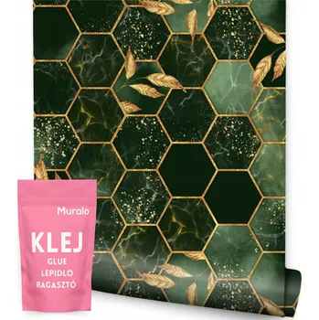 Fototapeta Tapeta abstrakce zelená mozaika mramor listy 3D