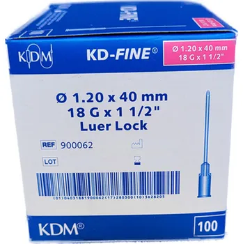 Injekční jehla KDM KD-Fine 18G 1,20 x 40 mm růžová 100 ks