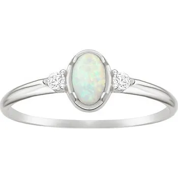 Prsten Zlatý prsten Venus z bílého zlata se syntetickým opálem a Brilliance Zirconia velikost obvod 52 mm FNNNP232RGWOW-obvod 52 mm