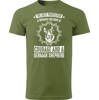 Pánské tričko Grooters Tričko pro pejskaře - Best protection Barva: Khaki, Velikost: L