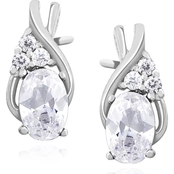 Náušnice Nevšední stříbrné náušnice pecky se zirkony - Meucci SLE445