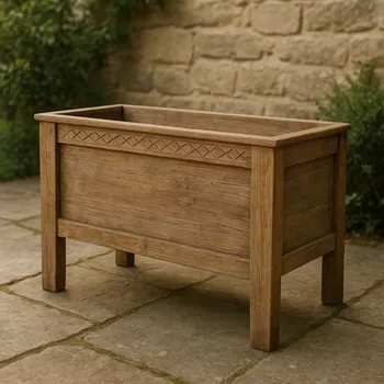 Květináč Zdobený dubový truhlík