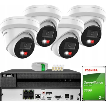 Bezpečnostní kamera Monitorovací systém Hikvision 4x Kamera DS-2CD2363G2-LI2U IP 6MPx AcuSense LED 2TB