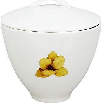 Cukřenka by inspire Porcelánová cukřenka Spring 150 ml, žlutá / černá