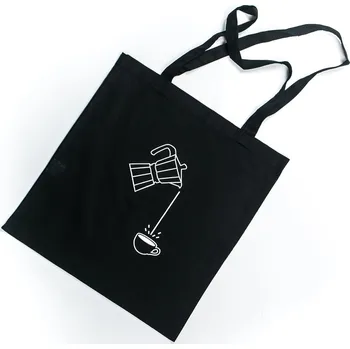 Plátěná taška mamacoffee s moka konvičkou Barva: Černá