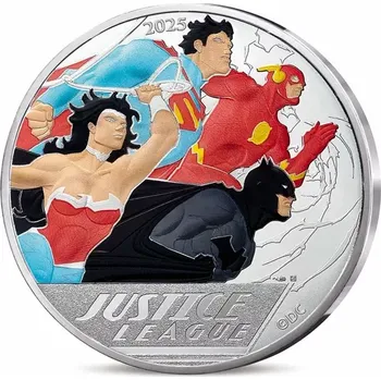 Stříbrná mince Justice League 45g coloured