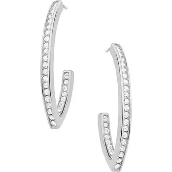 Náušnice Stříbrné náušnice kruhy vyplněné čirými zirkony - Meucci SLE330