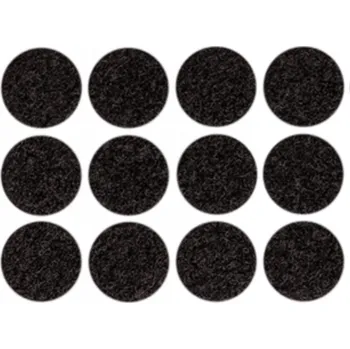 Zip Suchý zip samolepicí kolečka, 25 mm, ČERNÝ, 12 párů/bal.