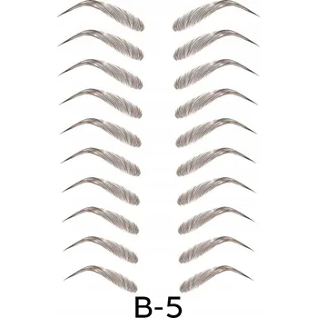 Barva na řasy a obočí Umělé tetované obočí samolepky 10 párů [model HNĚDÉ B - 5]