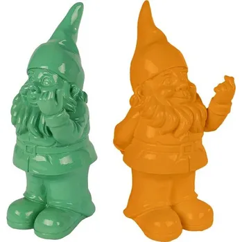 Pokladnička Pokladnička trpaslík porcelánový 8x7 x20 cm - mix barev (oranžová, zelená)