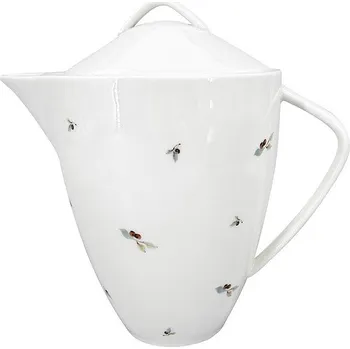 Konvice na čaj by inspire Porcelánová konvice Berries 1600 ml, zelená / červená