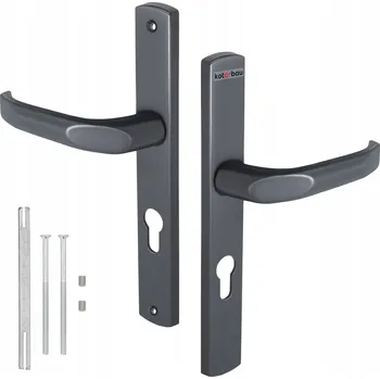 Dveřní kování KLIKA DVEŘNÍ ŠTÍT DLOUHÝ PRO VLOŽKU HLINÍKOVÝ 72 MM PRO DVEŘE BRÁNU VRATA