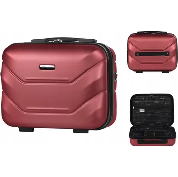 KUFŘÍK CESTOVNÍ KOSMETICKÁ TAŠKA ZAVAZADLA DIAMOND BURGUND Tvrdý BC 14" A227 ABS