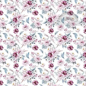 Úplet Romantické něžné květy na světlé (E) (Top kvalitní úplet Bella digitisk)