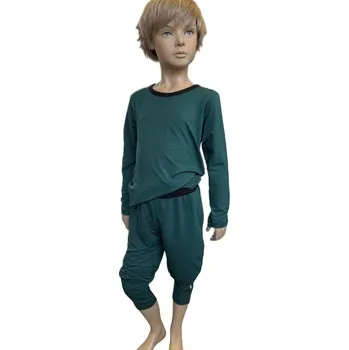 Chlapecké pyžamo FARMERS® Dětské pyžamo BAMBUS DARK GREEN Velikost: 104