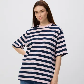 Dámské tričko Reserved - Bavlněné oversize tričko - tmavomodrá - XQ246-59X - XQ246-59X-L