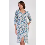Dámské domácí šaty s tříčtvrtečním rukávem Vienetta Secret Listy tyrkysová M