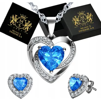 Náušnice Sada šperků Mennica Świdnicka ve tvaru srdce ze stříbra ryzost 925, 3 kusy