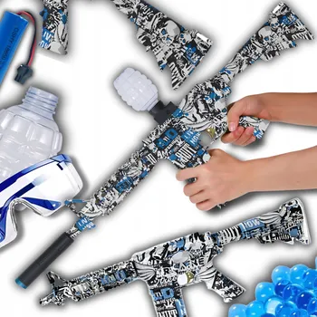 Gelová pistole na kuličky Żabolek puška automatická zelená 32x75 cm