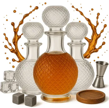 5x Skleněná karafa LUNA 500 ml na Likéry Alkohol Dárek Skleněné nádoby