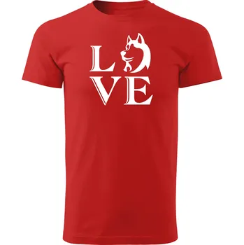Pánské tričko Grooters Tričko pro pejskaře - Dog love Barva: Červená, Velikost: L