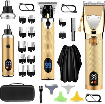 Strojek na vlasy ZASTŘIHOVAČ VLASŮ, VOUSŮ A CHLOUPKŮ V NOSE - MULTIFUNKČNÍ SADA - ZLATÁ