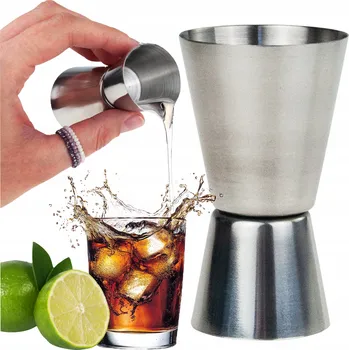 Sklenice ODMĚRKA OBOUSTRANNÁ BARMANSKÁ KOVOVÁ SKLENIČKA NA NÁPOJE 25/50 ML