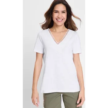 Olsen dámské triko s výstřihem do V 1110511/10000 Bílá 38