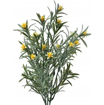 umělá květina Umělý květ - dekorativní větvičky s dlouhými zelenými okvětními lístky a žlutými