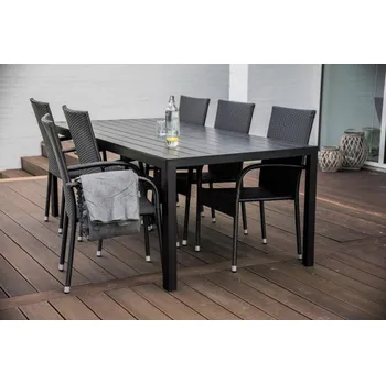 Zahradní sestava Zahradní jídelní set Viking XL + 6x ratanová židle Paris