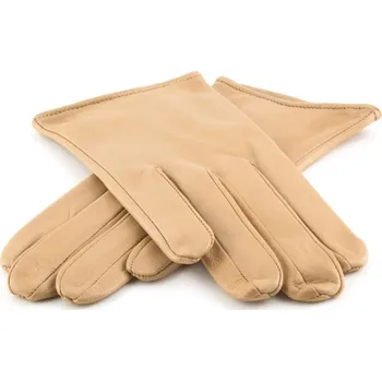 Rukavice Krátké kožené rukavice pro dámy Barva: Krémová, Velikost: 7