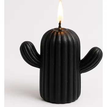 Svíčka Vonná svíčka Kaktus | 55 g | Svíčkománie3D | Barva: Černá
