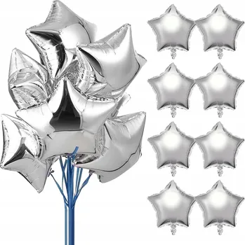 Balónek Fóliový balónek HVĚZDA STŘÍBRNÁ 45 cm (18 palců)