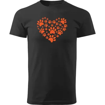 Pánské tričko Grooters Tričko pro pejskaře - Dog Heart Barva: Černá, Velikost: XS