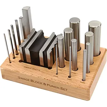 Materiál na výrobu šperku Kovotepecká sada kovadlinek a průbojníků, Model 1, 17 dílů (TrueTech)
