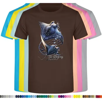 Dívčí tričko detske-levne-bavlnene-tricko-potisk-rejnok-morsky-svet Barva: Chocolate - čokoládově hnědá, Dětská bavlněná trička JHK: XL