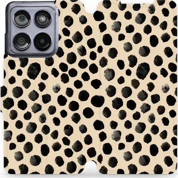 Pouzdro na mobilní telefon Flipové pouzdro Mobiwear - Motorola Edge 60 Fusion - VA50S Černé puntíky (Knížkové flip pouzdro, obal, kryt na mobil Motorola Edge 60 Fusion - VA50S Černé puntíky, materiál Umělá kůže + TPU - ochrana 360°, stojánek, silikonová vanička, magnetické zavírání