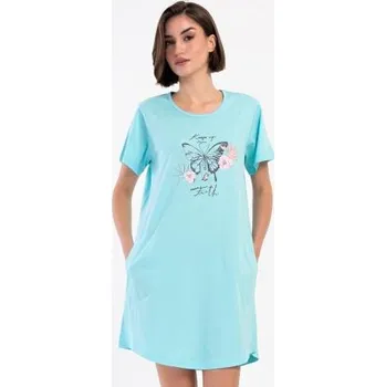 Dámské šaty Dámské domácí šaty s krátkým rukávem Vienetta Secret Motýl zelená 4XL